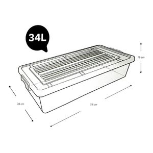 Guardatodo de 34 l; con llantas, tapa y seguros anti apertura. - K HOME