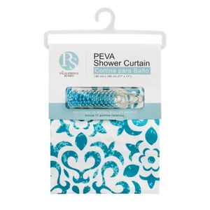 Cortina de baño de 180 x 180 cm con diseño de FILIGRANAS DECORATIVAS. - PALM SPRINGS HOMES