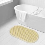 Alfombra-de-baño-antideslizante-de-fabricacion-plastica-con-diseño-de-GOTAS-antiderrapantes-y-base-con-ventosas.