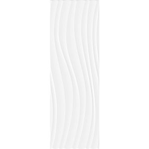 ceramica decorado para pared satin ONDULATO BLANCO RECT 25X75 CJ1.48MT - RIALTO