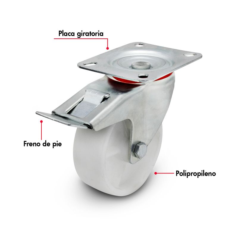 Garrucha-de-4-pulgadas-con-llanta-de-polipropileno-plataforma-360º-y-freno-de-pie.-CARGA-INTERMEDIA-de-80-kg.
