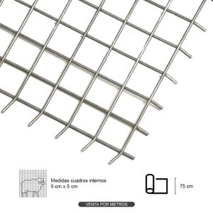 Malla electrosoldada de alambre galvanizado de 75 cm de 2.05mm. - IDEAL ALAMBREC