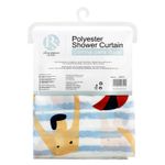 Cortina-de-baño-estampada-con-diseño-de-PISCINA-ALEGRE.-Ligera-para-duchas-estandar.-Incluye-ganchos.
