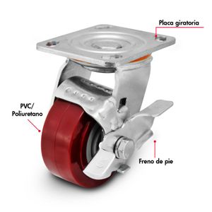 Garrucha de 5 pulgadas para CARGA PESADA de 300 kg. - WRT