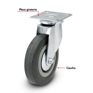 Garrucha de 5 pulgadas para CARGA PESADA de 100 kg. - WRT