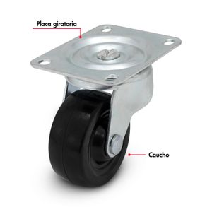 Garrucha de 3 pulgadas para CARGA INTERMEDIA de 100 kg. - WRT