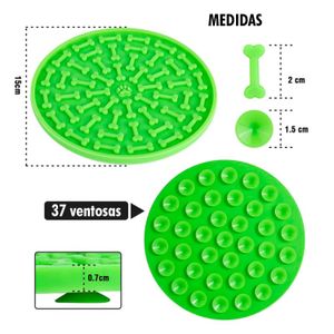 Tapete degustador para mascotas con diseño de huesitos y base con ventosas. - DUKES