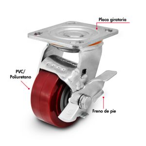 Garrucha de 4 pulgadas para CARGA PESADA de 240 kg. - WRT