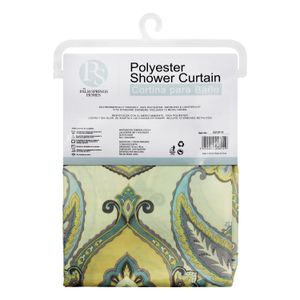 Cortina de baño estampada con diseño ornamental PAISLEY/CACHEMIR. - PALM SPRINGS HOMES