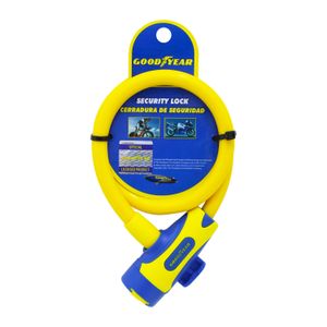 Cable de seguridad con candado de acero trenzado de 12 mm x 75 cm. - GOODYEAR