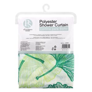 Cortina de baño estampada con relieves de HOJAS VERDES. - PALM SPRINGS HOMES