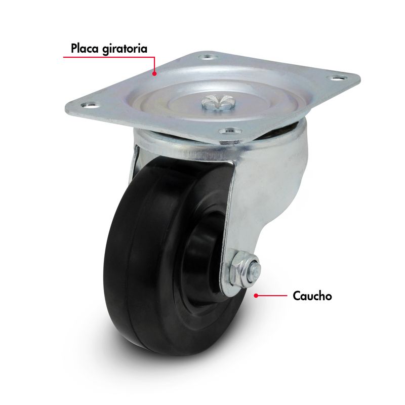 Garrucha-de-4-pulgadas-con-llanta-de-caucho-macizo-y-plataforma-giratoria-de-360º.-CARGA-INTERMEDIA-de-140-kg.