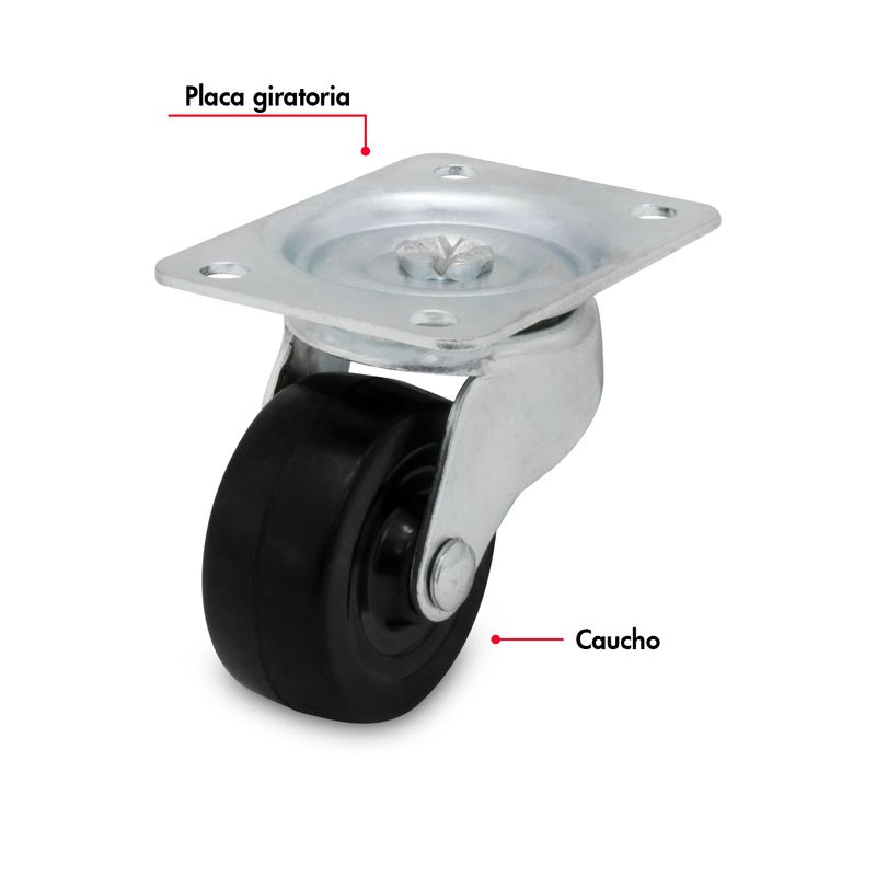 Garrucha-de-25-pulgadas-con-llanta-de-caucho-macizo-y-plataforma-giratoria-de-360º.-CARGA-INTERMEDIA-de-80-kg.