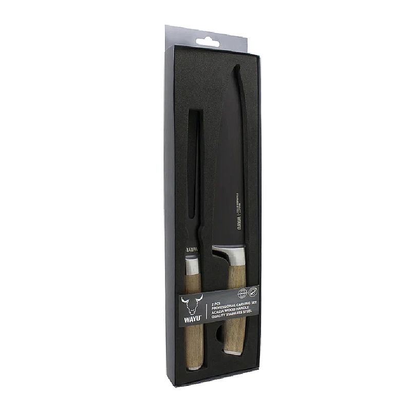 Set-de-cuchillo-y-tenedor-para-asados-fabricados-en-acero-inoxidable-antiadherente-y-madera-genuina-de-acacia.