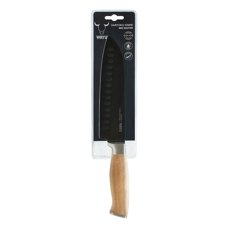 Cuchillo-SANTOKU-PREMIUM-con-hoja-afilada-antiadherente-de-acero-inoxidable-de-7-pulgadas--y-mango-de-madera-de-acacia.
