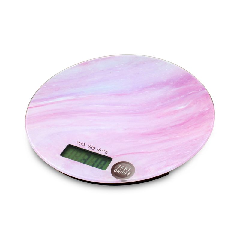 Balanza-digital-de-cocina-con-base-de-vidrio-templado-tactil--ON-OFF--con-diseño-de-ALGODON-DE-DULCE.-Mide-en-g-lb-y-kg.