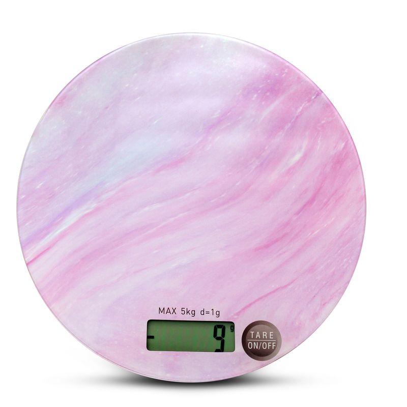 Balanza-digital-de-cocina-con-base-de-vidrio-templado-tactil--ON-OFF--con-diseño-de-ALGODON-DE-DULCE.-Mide-en-g-lb-y-kg.