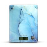 Balanza-digital-de-cocina-con-base-de-vidrio-templado-tactil--ON-OFF--con-diseño-de-MARMOL-AZUL.-Mide-en-g-lb-y-kg.