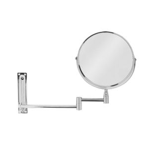 Espejo de baño doble cara con anclaje para pared y brazo metálico extensible. - K HOME
