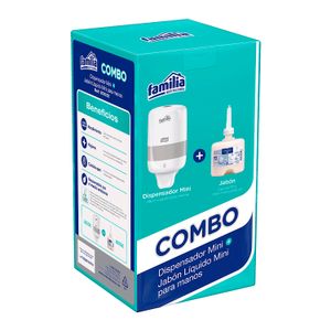 Combo dispensador de jabón líqudo de manos + jabón líquido MINI de 475 ml. - FAMILIA - TORK