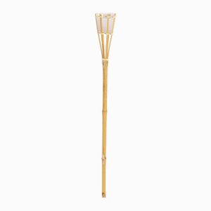 Antorcha LED de jardín de bambú; con vela de citronela que al encender su mecha. - K HOME