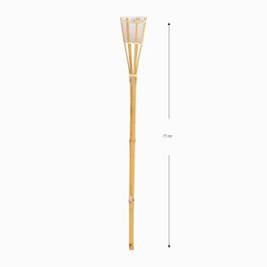 Antorcha LED de jardín de bambú; con vela de citronela que al encender su mecha. - K HOME