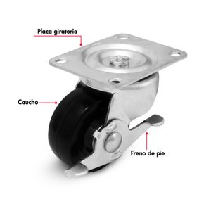 Garrucha de 3 pulgadas para CARGA INTERMEDIA de 100 kg. - WRT