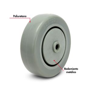 Rueda multiusos de 4 x 1-1/4 pulgadas para CARGA PESADA 150 kg. - WRT