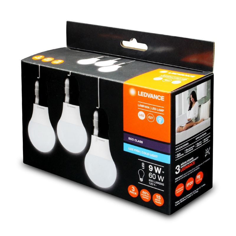 Pack-de-focos-LED-tipo-bombillo-con-base-estandar-E27.-CARACTERISTICAS--9W-Luz--blanca-de-dia-Intensidad-800-lumenes.