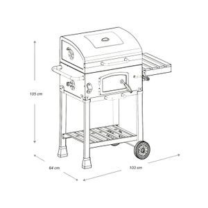 Parrilla de carbón de 1 mesa con estructura de acero reforzado. - K PRO