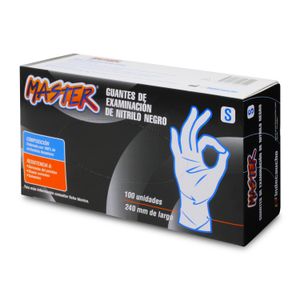 Guantes de examinación de nitrilo talla SMALL sin polvo. - MASTER