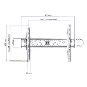 Soporte de TV inclinable de 37 a 70 pulgadas para montaje a pared. - K PRO