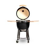 Parrilla-KAMADO-PREMIUM-de-21--con-interior-ceramico-alimentado-por-carbon.-Asa-hornea-guisa-rostiza-y-ahuma.