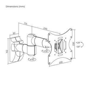 Soporte de TV extensible de 23 a 42 pulgadas con diseño que gira, rota e inclina. - K PRO