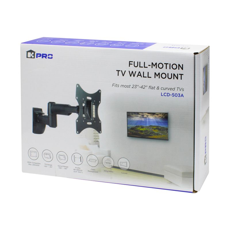 Soporte-de-TV-extensible-con-brazo-que-gira-rota-e-inclina.-Soporta-televisores-planos-y-curvos-de-23-a-42-pulgadas.