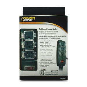 Regleta para uso en intemperie con 3 tomas protegidas contra lluvia y polvo; y cable de 1,8 metros. - POWER ZONE