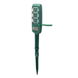 Regleta para uso en intemperie con 3 tomas protegidas contra lluvia y polvo; y cable de 1,8 metros. - POWER ZONE
