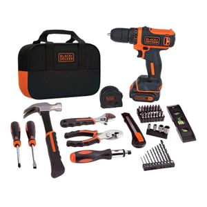 Taladro/atornillador inalámbrico TVVR3/8 + kit de 59 piezas. - BLACK + DECKER