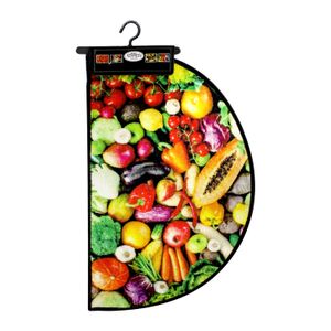 Alfombra de entrada tipo medialuna afelpada de diseño ORGÁNICO DE VEGETALES. - KENNEDY