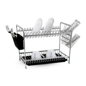 Escurridor de platos de acero inoxidable de 2 niveles. - K PRO