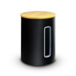 Contenedor-de-almacenamiento-metalico-de-acero-inoxidable-con-visor-transparente-y-tapa-semi-hermetica-de-bambu.