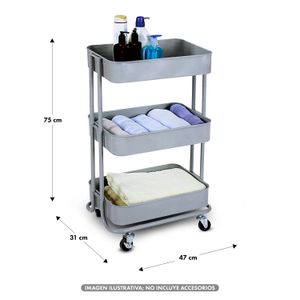 Estantería multiusos de acero inoxidable con 3 niveles. - K PRO