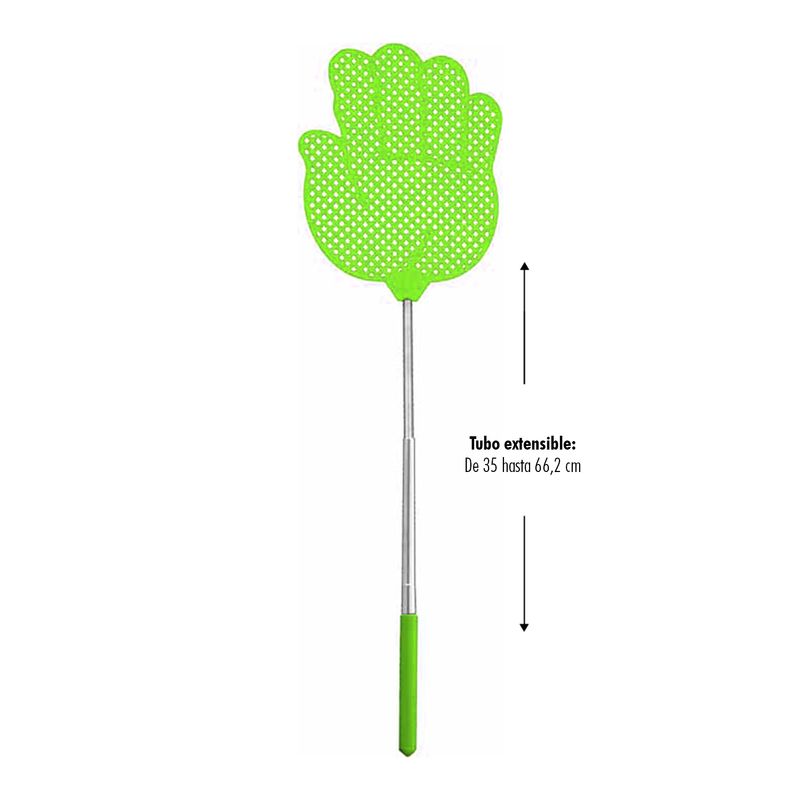 Mata-moscas-extensible-con-cabezal-plastico-tipo-MANO-y-brazo-metalico-que-se-extiende-desde-los-35-hasta-los-662-cm.