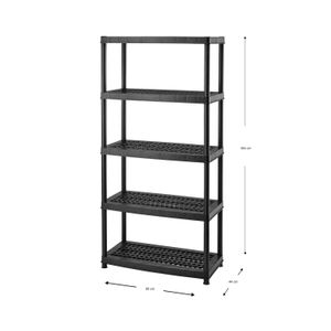 Estantería ventilada multiusos de 5 niveles; resistente hasta 120 kg.