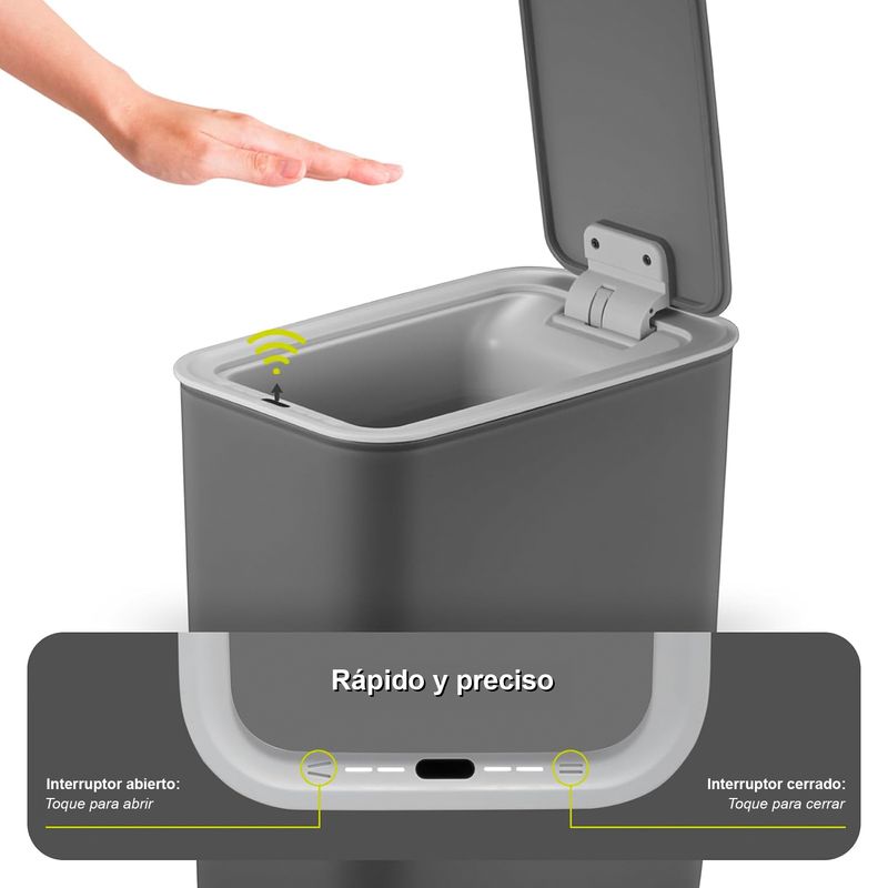 Basurero-con-sensor-de-apertura-de-8-lt-de-capacidad-con-soporte-interno-para-fundas-y-asa-de-transporte-de-silicona.