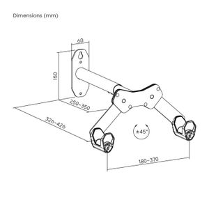 Soporte para bicicleta de diseño PREMIUM con anclaje suspendido. - BRATECK