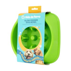 Plato para perro de 22 cm con diseño interno que calma el estrés. - VIDA DE PERRO