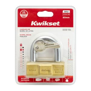 Candado de barril de latón macizo de 80 mm. USO PESADO. - KWIKSET