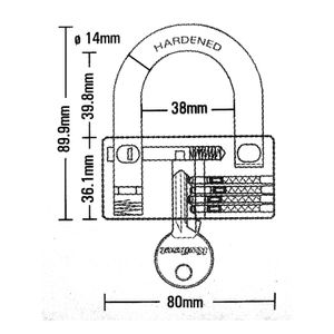 Candado de barril de latón macizo de 80 mm. USO PESADO. - KWIKSET
