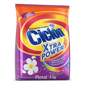 Detergente en polvo EXTRA POWER y fragancia floral; 5 kg. - CICLÓN